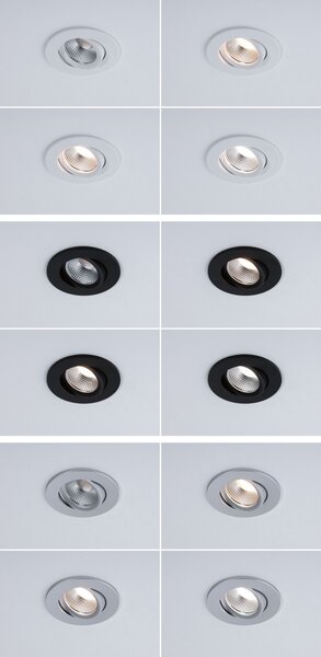 PAULMANN LED vestavné svítidlo White Select Viona IP65 kruhové 85mm 25° 6W 230V 2700 - 4000K černá mat/bílá mat/matný chrom