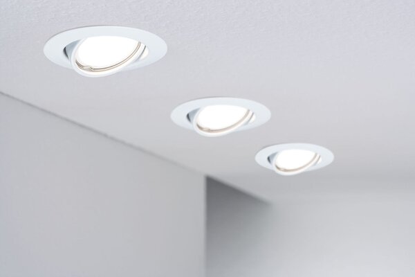 PAULMANN Standard 230V LED reflektor GU10 Flat 37mm 3x4,9W 2700K bílá