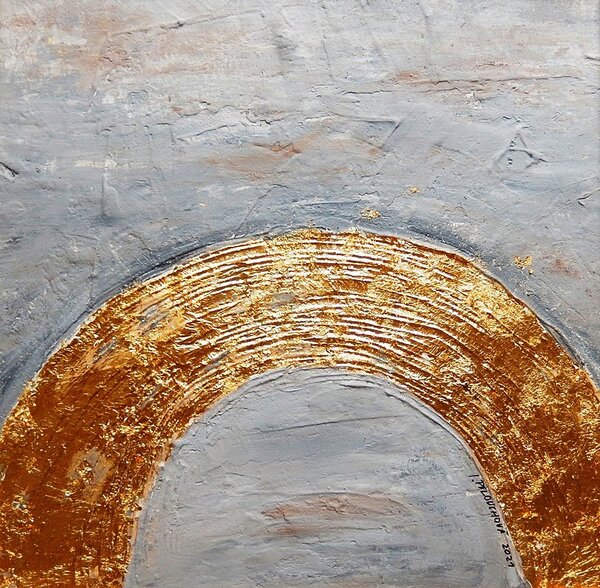 Ručně malovaný obraz od Ivana Pelouchová - "Zlatá brána", rozměr: 50 x 50 cm