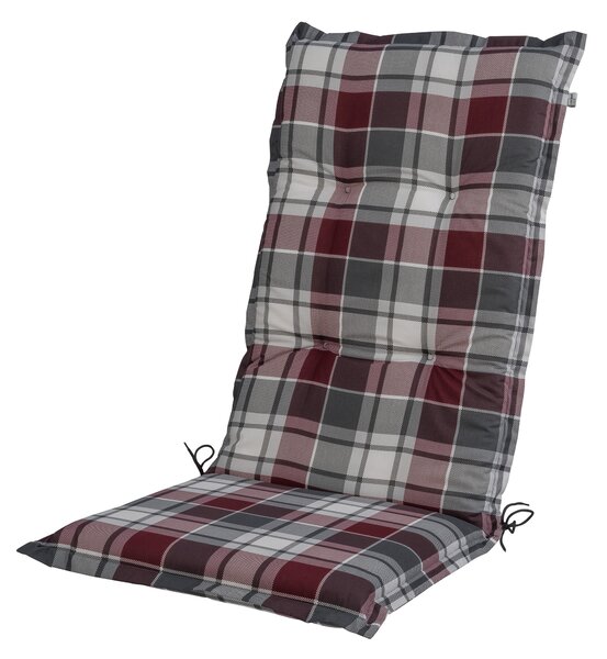 LIVARNO home Potah na židli / křeslo Valencia, 120 x 50 x 8 cm (káro/červená/šedá) (100371179002)