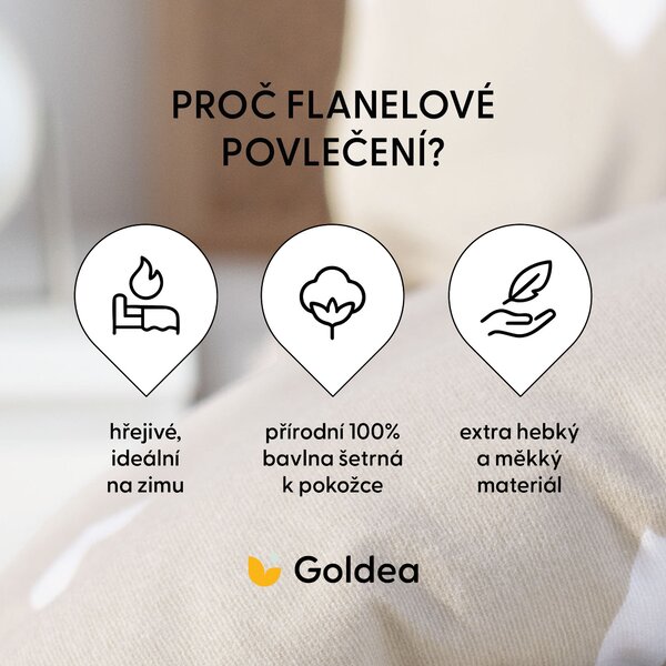 Flanelové povlečení - Srdíčka na latte