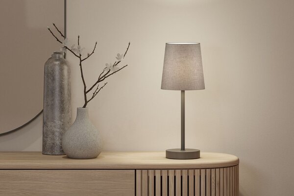PAULMANN Stolní lampa Stellan II E27 max. 20W šedá kov/látka