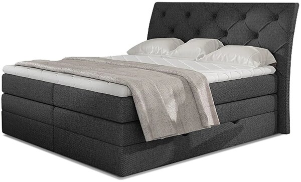 Boxspringová postel 140x200 VORVIRO - tmavě šedá