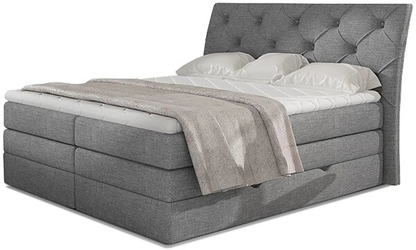 Boxspringová postel 140x200 VORVIRO - šedá
