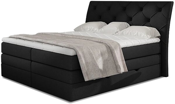 Boxspringová postel 140x200 VORVIRO - černá
