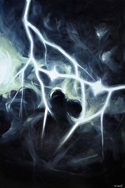 Ručně malovaný obraz od Misha Fryč - "Inner Strenght", rozměr: 80 x 120 cm