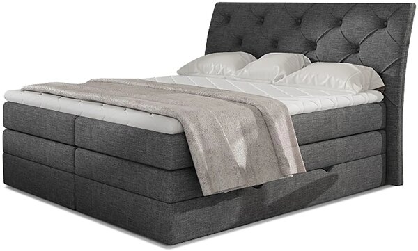 Boxspringová postel 140x200 VORVIRO - antracitová