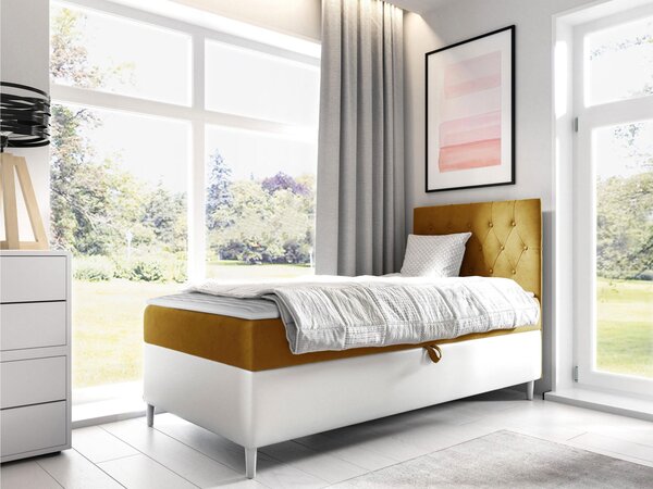 Kontinentální postel Junior Gerdise 1, Strana: levá, Rozměr postele: 80x200, Barva:: ekokoža Soft 017 (biała) + Fresh 01 5903211192630