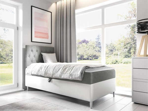 Kontinentální postel Junior Gerdise 1, Strana: levá, Rozměr postele: 80x200, Barva:: ekokoža Soft 017 (biała) + Fresh 01 5903211192630