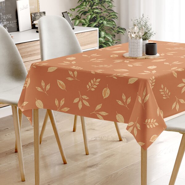 Goldea hranatý ubrus 100% bavlněné plátno - oranžové podzimní lístky 80 x 80 cm