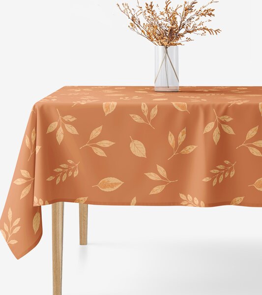 Goldea hranatý ubrus 100% bavlněné plátno - oranžové podzimní lístky 80 x 80 cm