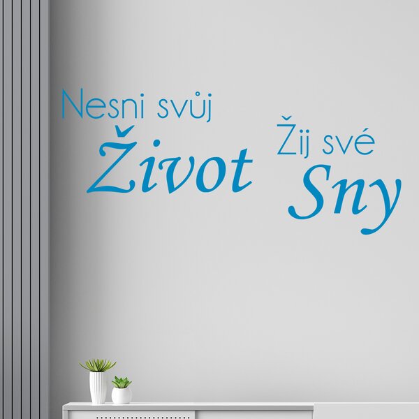 Živá Zeď Samolepka Nesni svůj život žij své sny Barva: černá