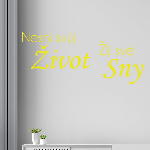 Živá Zeď Samolepka Nesni svůj život žij své sny Barva: černá
