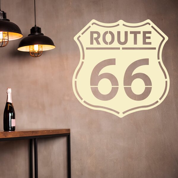 Živá Zeď Samolepka Route 66 Barva: černá