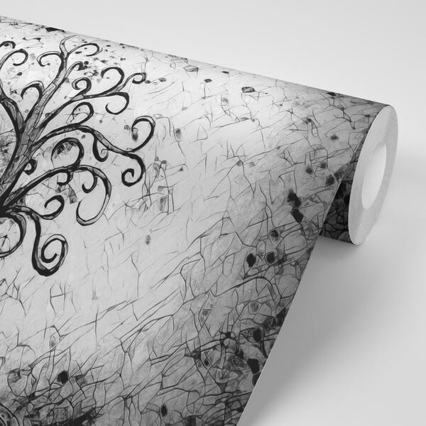 Tapeta černobílý symbol stromu života