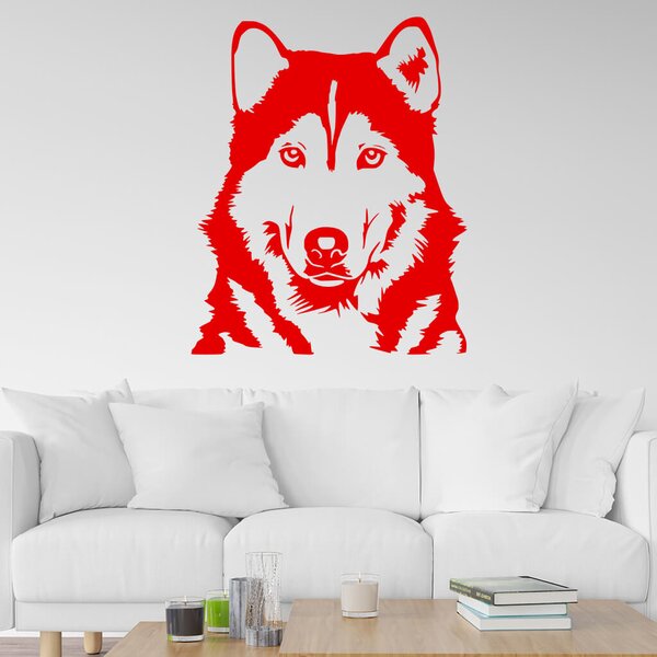 Živá Zeď Samolepka Husky Barva: černá