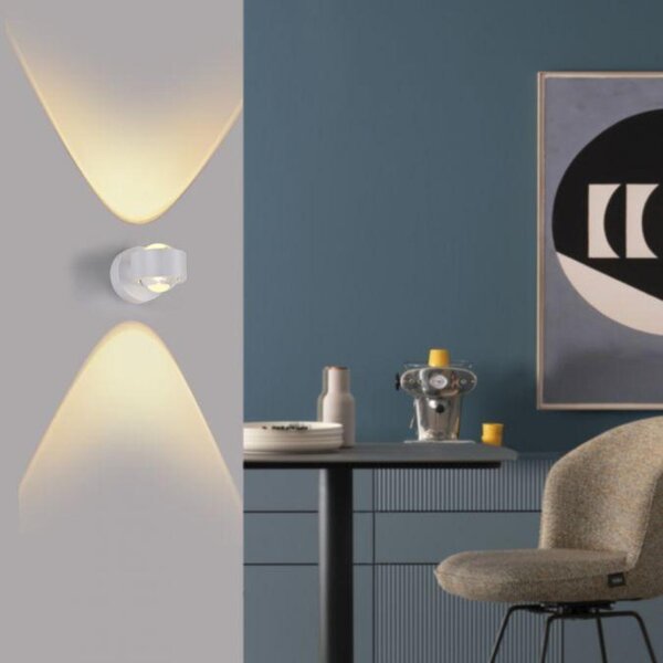 PAUL NEUHAUS JUST LIGHT Kolekce Schöner Wohnen LED nástěnné svítidlo CHIA, bílé, Up- & Down Light 3000K