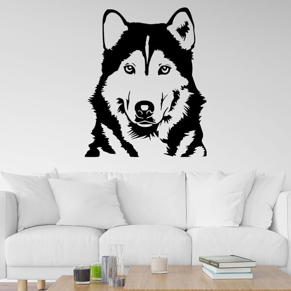 Živá Zeď Samolepka Husky Barva: černá
