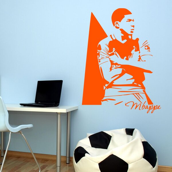 Živá Zeď Samolepka Kylian Mbappé Barva: černá