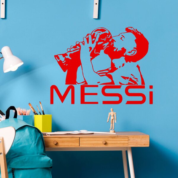 Živá Zeď Samolepka Lionel Messi pohár Barva: černá