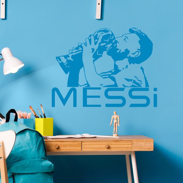 Živá Zeď Samolepka Lionel Messi pohár Barva: černá