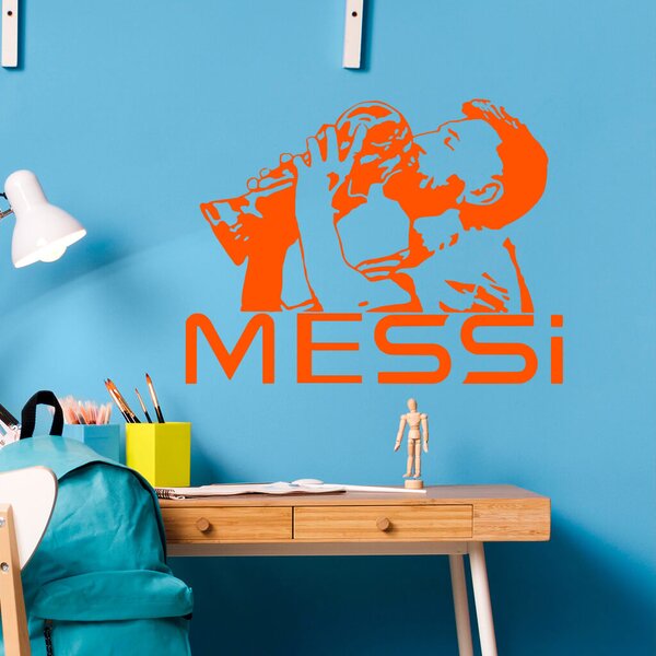 Živá Zeď Samolepka Lionel Messi pohár Barva: černá