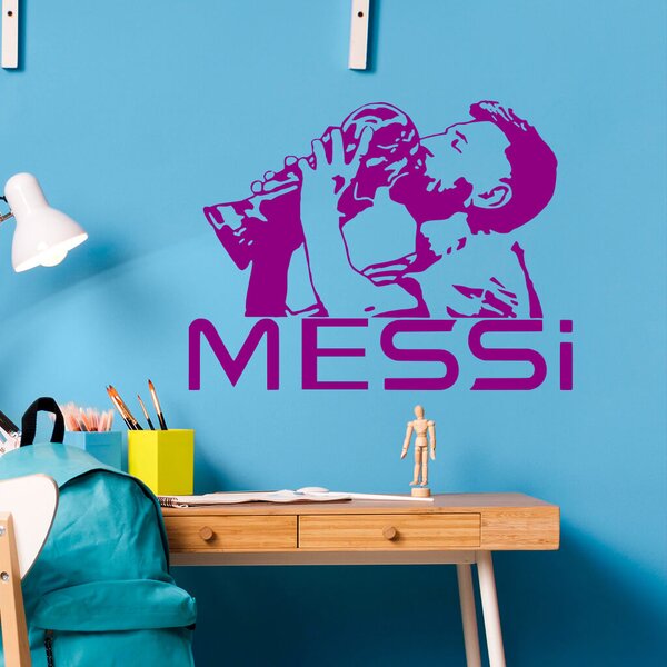 Živá Zeď Samolepka Lionel Messi pohár Barva: černá