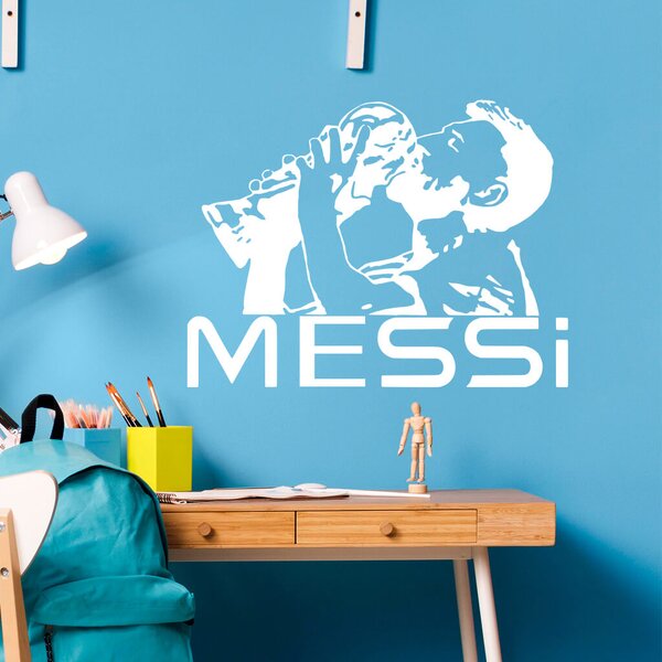 Živá Zeď Samolepka Lionel Messi pohár Barva: černá