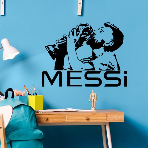 Živá Zeď Samolepka Lionel Messi pohár Barva: černá