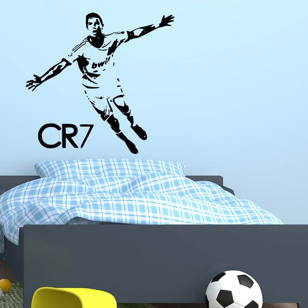 Živá Zeď Samolepka Cristiano Ronaldo Barva: černá