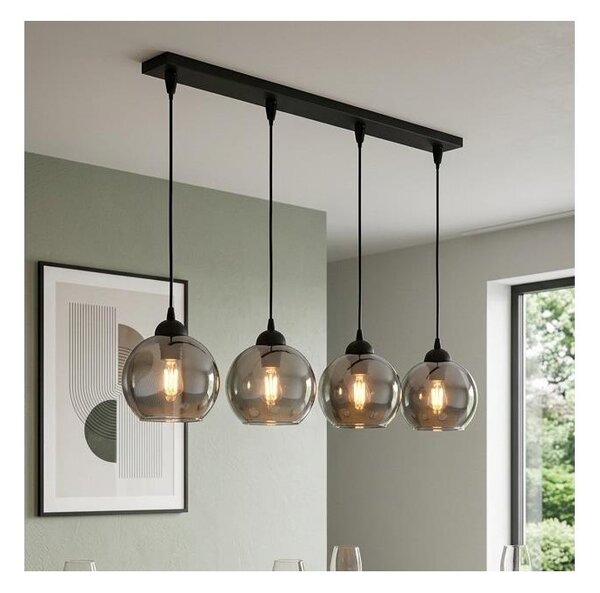 Brilagi - Lustr na lanku DIOR 4xE27/60W/230V černá/kouřová šedá