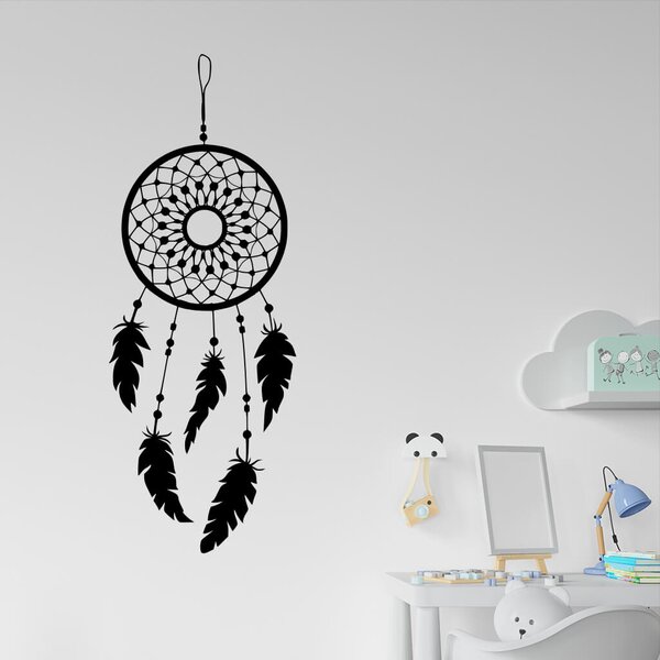 Živá Zeď Samolepka Lapač snů ornament Barva: černá