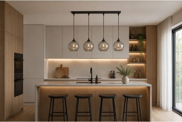 Brilagi - Lustr na lanku DIOR 4xE27/60W/230V černá/kouřová šedá