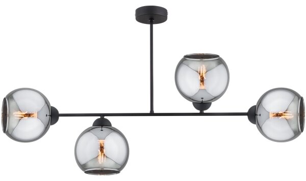 Brilagi - Přisazený lustr DIOR 4xE27/60W/230V černá/kouřová šedá