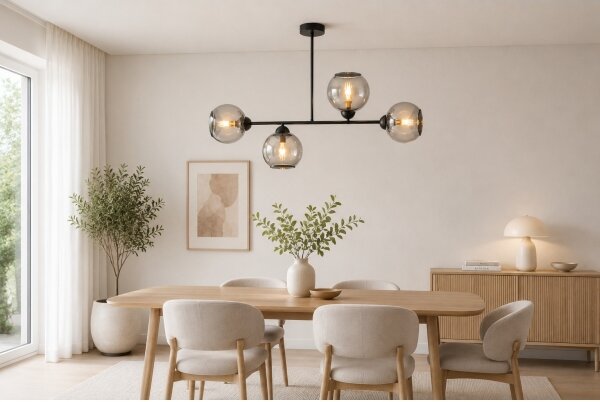 Brilagi - Přisazený lustr DIOR 4xE27/60W/230V černá/kouřová šedá