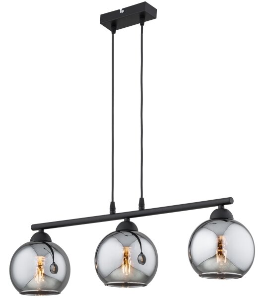 Brilagi - Lustr na lanku DIOR 3xE27/60W/230V černá/kouřová šedá