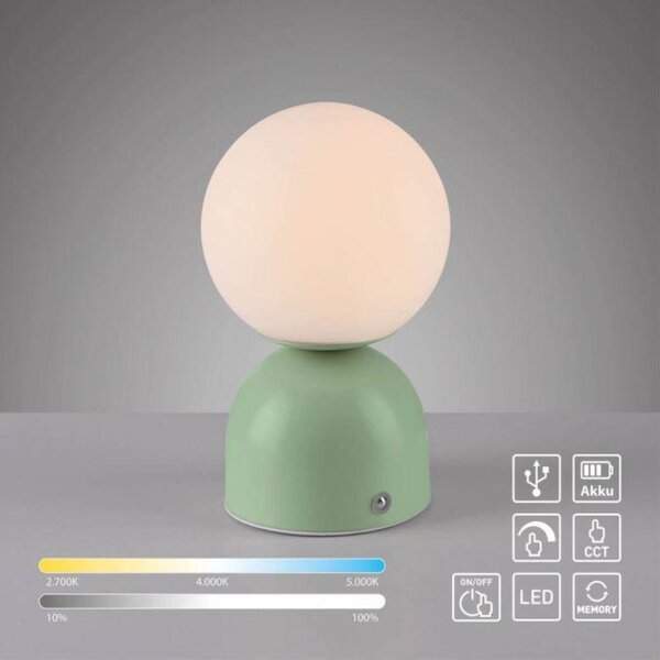 PAUL NEUHAUS JUST LIGHT Kolekce Schöner Wohnen LED bateriové stolní svítidlo RUDI, inspirováno květy USB 3000-6000K