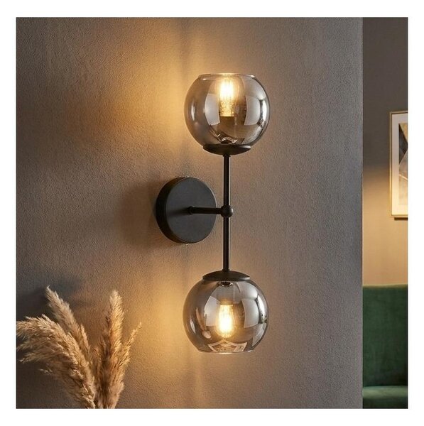 Brilagi - Nástěnná lampa DIOR 2xE27/60W/230V černá/kouřová šedá