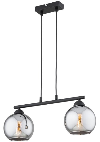 Brilagi - Lustr na lanku DIOR 2xE27/60W/230V černá/kouřová šedá