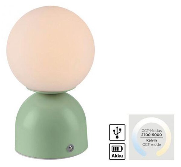 PAUL NEUHAUS JUST LIGHT Kolekce Schöner Wohnen LED bateriové stolní svítidlo RUDI, inspirováno květy USB 3000-6000K