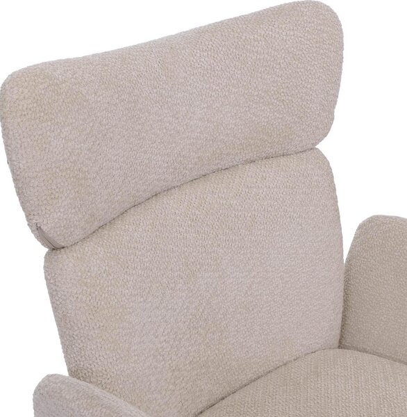 Sada 6 jídelních židlí HWC-N11, židle, otočná, s automatickým návratem do výchozí polohy, potah: tkanina Bouclé, 350 g/m², barva: béžová, nohy: imitace dřeva