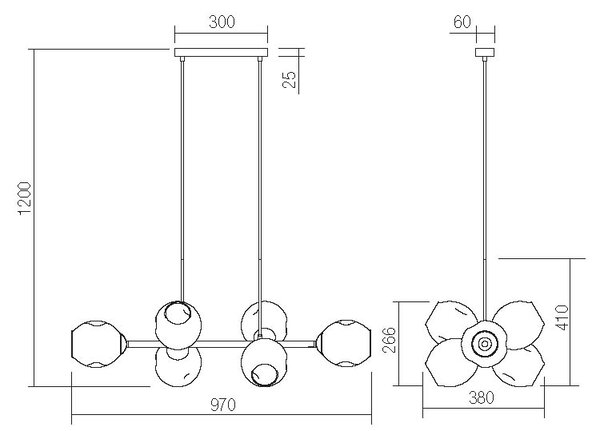 Smarter Závěsné svítidlo Pierce, š.97cm Barva: Matná zlatá