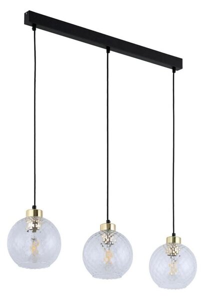 LED Lustr na lanku DEVON 3xE27/15W/230V černá/čirá
