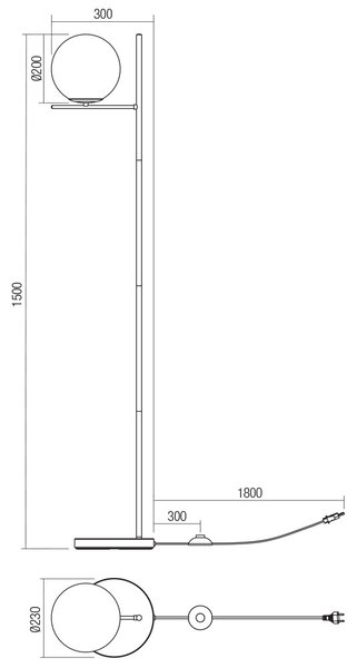Smarter Interiérová stojací lampa Boldy, v. 150cm