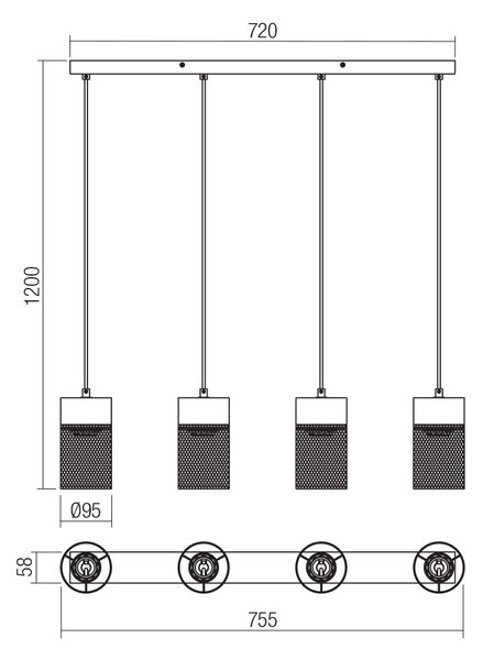 Smarter Závěsné svítidlo Stem, š.75cm