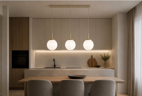 Brilagi - Lustr na lanku MILO 3xE27/60W/230V béžová/zlatá