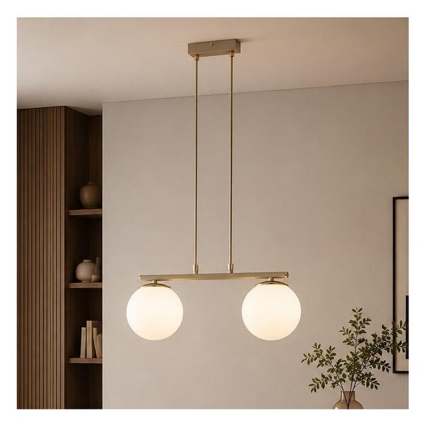 Brilagi - Lustr na lanku MILO 2xE27/60W/230V béžová/zlatá