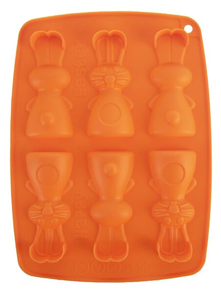 Forma na čokoládu silikonová zajíčci oranžová