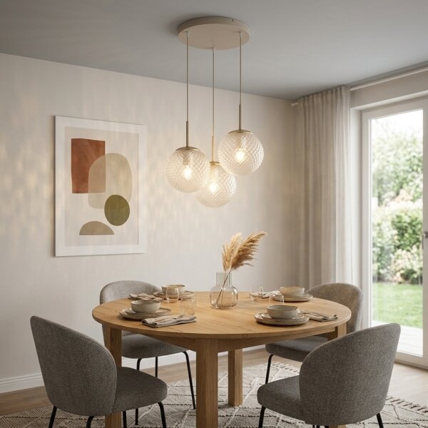Brilagi - Lustr na lanku STELLA 3xE27/60W/230V béžová/zlatá