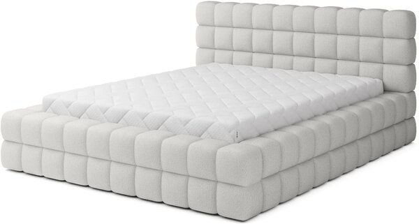 Čalouněná postel s úložným prostorem 180x200 DELVIRO - bílá 2